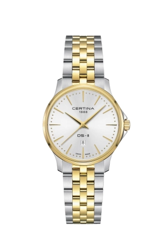 Certina C045.010.22.031.00 : DS-8 Lady Quartz Stainless Steel - Yellow Gold / Silver / Bracelet