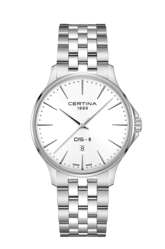 Certina C045.410.11.011.00 : DS-8 Gent Quartz Stainless Steel / White / Bracelet