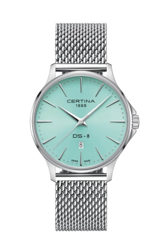Certina C045.410.11.351.00 : DS-8 Gent Quartz Stainless Steel / Light Blue / Mesh