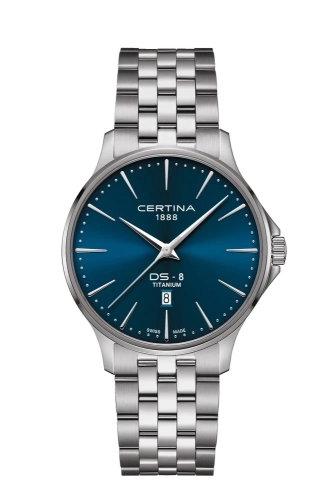 Certina C045.410.44.041.00 : DS-8 Gent Quartz Titanium / Blue / Bracelet