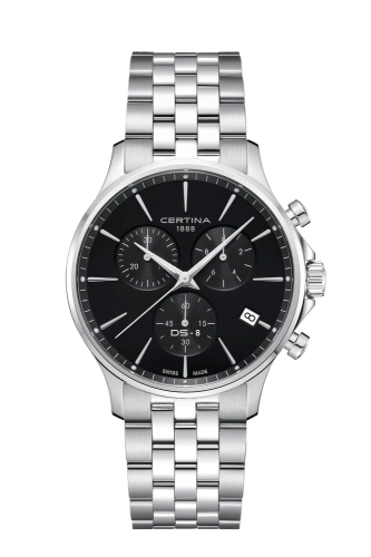 Certina C045.417.11.051.00 : DS-8 Chrono Stainless Steel / Black / Bracelet