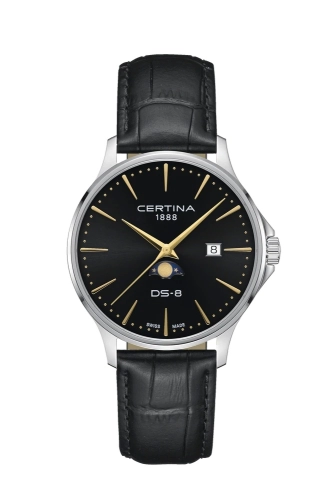 Certina C045.423.16.051.00 : DS-8 Moonphase Gent Quartz Stainless Steel / Black