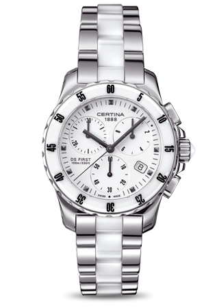 Certina c0142171101101 : DS First Lady Ceramic Chrono White Bracelet