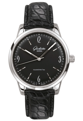 Glashütte Original 1-39-52-04-02-04 : Sixties Stainless Steel / Black / Alligator / Pin