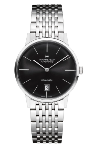 Hamilton H38455131 : Intra-Matic 38 Stainless Steel / Black / Bracelet