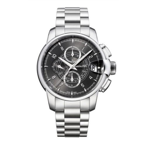Hamilton H40616135 : Railroad 46 Chrono Stainless Steel / Black / Bracelet