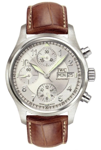 IWC IW3706-21 : Pilot's Watch Spitfire Chronograph Stainless Steel / Silver / German / Strap