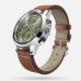 IWC Ingenieur Chronograph Custom Stainless Steel / Green-Rhodium / Calf