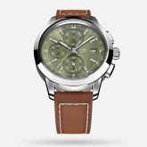 IWC Ingenieur Chronograph Custom Stainless Steel / Green-Rhodium / Calf