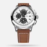 IWC Ingenieur Chronograph Custom Stainless Steel / Silver-Black-Black / Calf