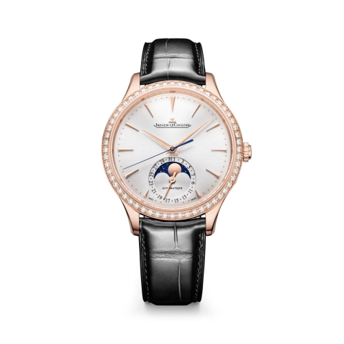 Jaeger-LeCoultre Q1242502 : Master Ultra Thin Moon 36 Pink Gold - Diamond / Silver / Alligator