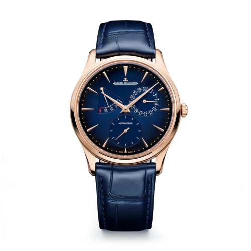 Jaeger-LeCoultre Q137258J : Master Ultra Thin Réserve de Marche Pink Gold / Gradient Blue / Alligator
