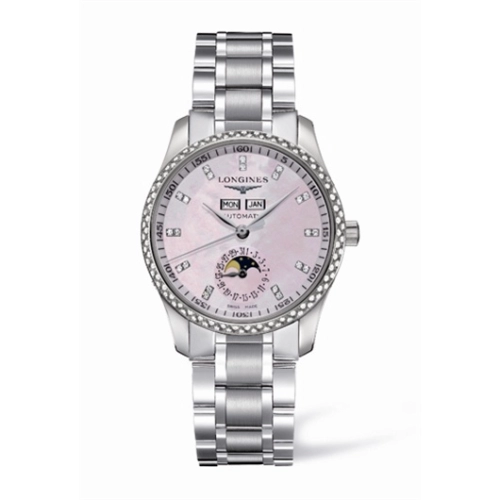 Longines L2.503.0.97.6 : Master Collection Calendar 36 Stainless Steel / Diamond / MOP / Bracelet