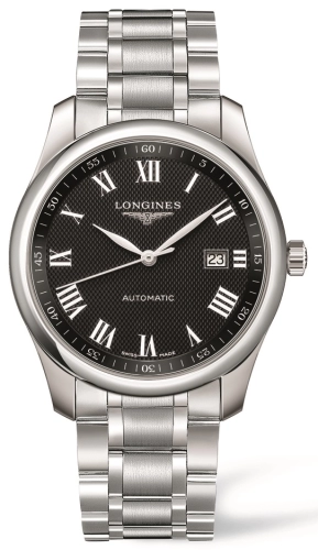 Longines L2.793.4.51.6 : Master Collection 40 Date Stainless Steel / Black Roman / Bracelet