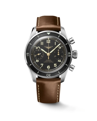 Longines L3.721.4.53.2 : Spirit Chronograph Flyback 39.5 Stainless Steel / Black