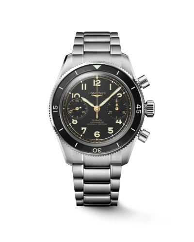 Longines L3.721.4.53.6 : Spirit Chronograph Flyback 39.5 Stainless Steel / Black / Bracelet