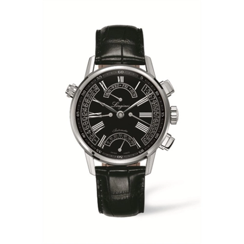 Longines L4.797.4.51.2 : Heritage Retrograde Black