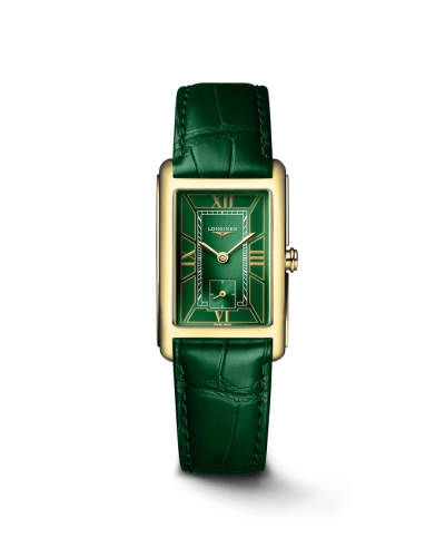 Longines L5.512.6.95.2 : DolceVita 23 Quartz Yellow Gold / Green