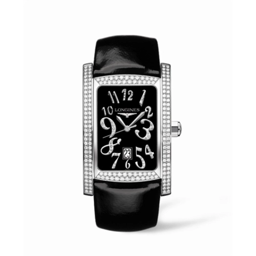 Longines L5.686.0.57.2 : DolceVita XL Stainless Steel Diamond Black