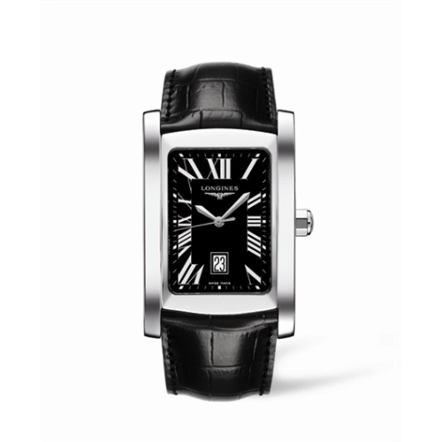 Longines L5.686.4.79.3 : DolceVita XL Stainless Steel Black Roman