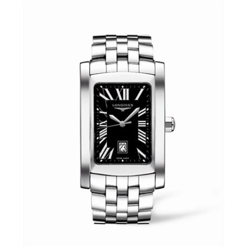 Longines L5.686.4.79.6 : DolceVita XL Stainless Steel Black Roman