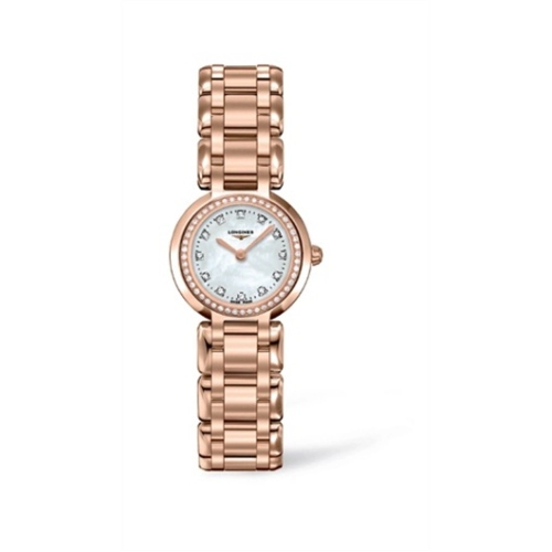 Longines L8.109.9.87.6 : PrimaLuna Quartz 23 Pink Gold Diamond MOP