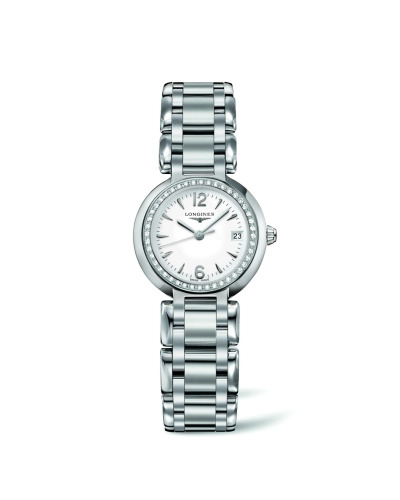 Longines L8.110.0.16.6 : PrimaLuna Quartz 26.5 Stainless Steel / Diamond / White / Bracelet