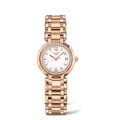Longines L8.110.9.16.6 : PrimaLuna Quartz 26.5 Pink Gold / Diamond / White / Bracelet