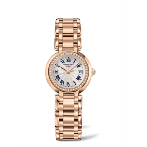 Longines L8.110.9.78.6 : PrimaLuna Quartz 26.5 Pink Gold / Diamond / Silver - Roman / Bracelet