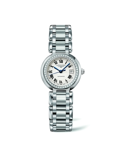 Longines L8.111.0.71.6 : PrimaLuna Automatic 26.5 Stainless Steel / Diamond / Silver - Roman / Bracelet
