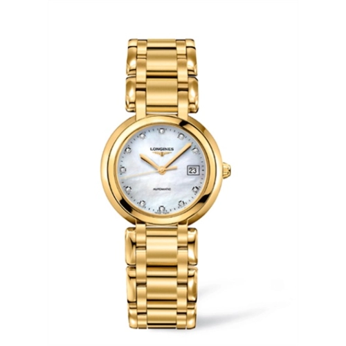 Longines L8.113.6.87.6 : PrimaLuna Automatic 30 Yellow Gold MOP