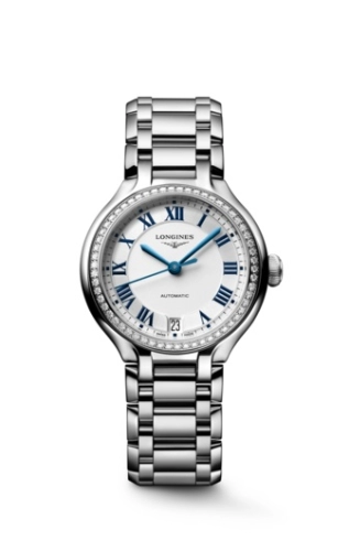 Longines L8.124.0.71.6 : PrimaLuna 34 Automatic Stainless Steel - Diamond / Silver / Bracelet