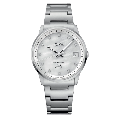 Mido M021.207.11.106.00 : Commander Lady  Stainless Steel / MOP - Diamond / Bracelet