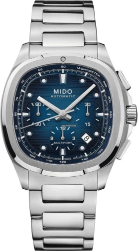 Mido M049.527.11.041.00 : Multifort TV Chronograph Stainless Steel / Blue / Bracelet