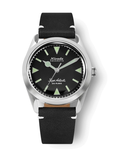 Nivada Grenchen 32026A15 : Super Antarctic Black - Green Luminova / Stainless Steel / Black - White
