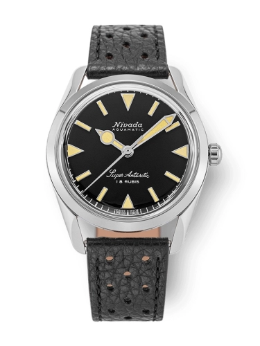 Nivada Grenchen 35013M40 : Super Antarctic 35 Black - Beige Luminova / Stainless Steel / Black Racing