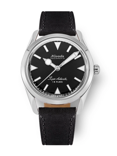 Nivada Grenchen 35014M17 : Super Antarctic 35 Black - White Luminova / Stainless Steel / Black