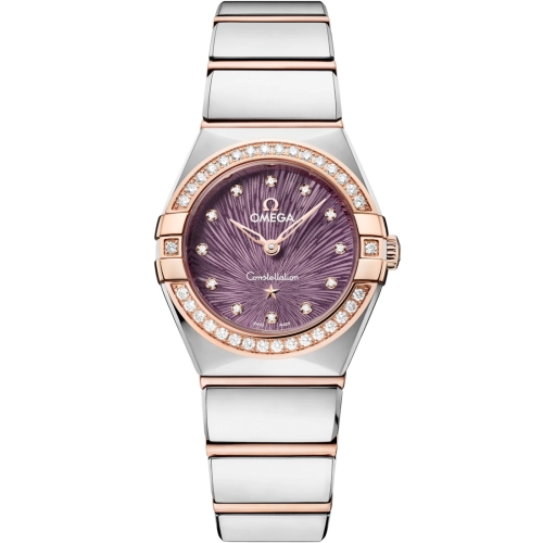 Omega 131.25.25.60.60.002 : Constellation Manhattan 25 Quartz Stainless Steel - Sedna Gold - Diamond / Purple Supernova