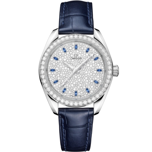 Omega 220.58.34.20.99.007 : Seamaster Aqua Terra 150M Master Chronometer 34 Canopus Gold - Diamond / Snow Sapphire / Alligator