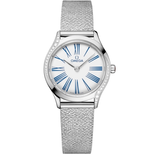 Omega 428.15.26.60.04.002 : Mini Trésor Quartz 26 Stainless Steel - Diamond / White Enamel / Bracelet