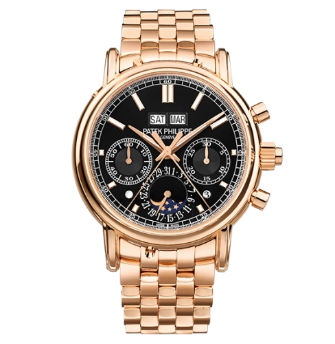Patek Philippe 5204/1R-001 : Perpetual Calendar Split-Seconds Chronograph 5204 Rose Gold / Black / Bracelet
