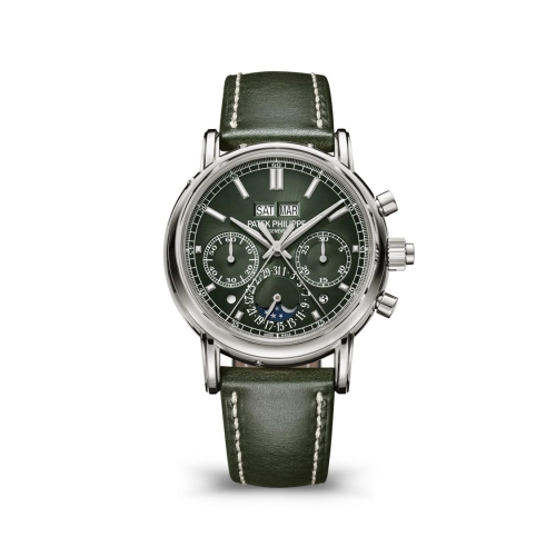 Patek Philippe 5204G-001 : Perpetual Calendar Split-Seconds Chronograph 5204 White Gold / Olive