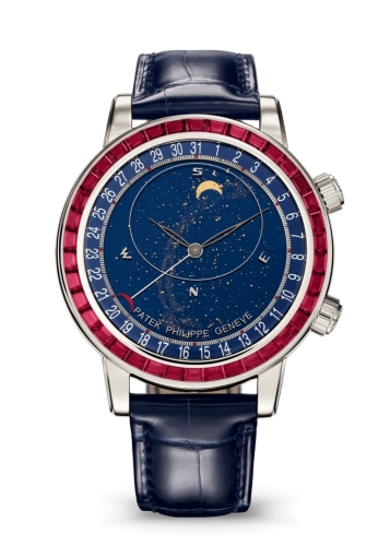 Patek Philippe 6104/12P-010 : Celestial 6104 Platinum - Ruby / Blue