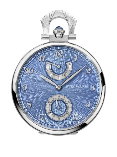 Patek Philippe 982/143G : Pocket Watch Lepine Power Reserve White Gold / Japanese Crane