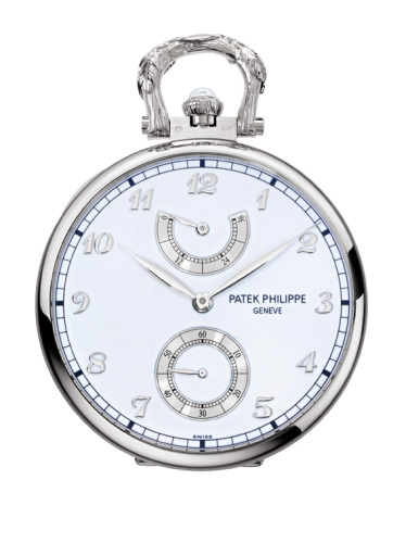 Patek Philippe 982/146G  : Pocket Watch Lepine Power Reserve White Gold / Winter Owl