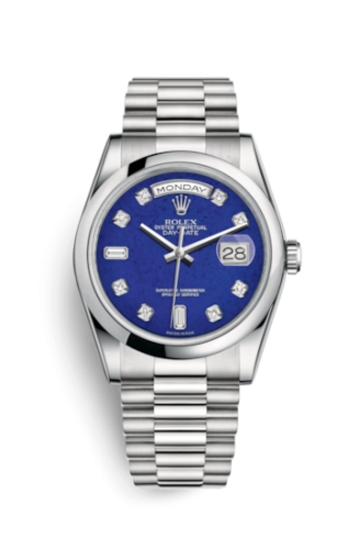 Rolex 118206-0118 : Day-Date 36 Platinum Domed / President / Lapis