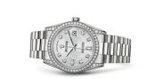 Rolex Day-Date 36 White Gold Diamonds / President  / Silver Computer