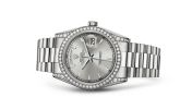 Rolex Day-Date 36 White Gold Diamonds / President / Silver