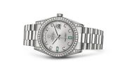Rolex Day-Date 36 White Gold Diamonds / President  / Silver Diamonds Emeralds