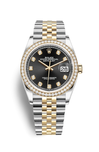 Rolex 126283RBR-0007 : Datejust 36 Stainless Steel / Yellow Gold / Diamond / Black Diamond / Jubilee